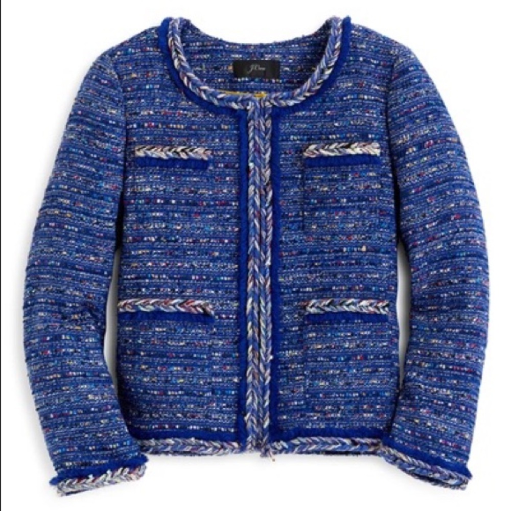 J. Crew Tweed Lady Jacket Cobalt